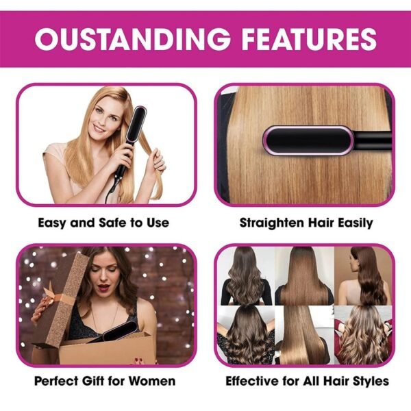 2-in-1 Hair Styling Comb Straightener Hair Brush - Image 3