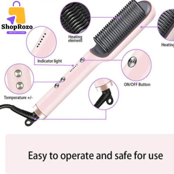 2-in-1 Hair Styling Comb Straightener Hair Brush - Image 2